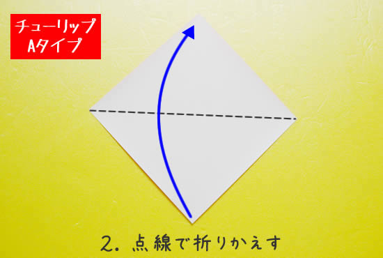 チューリップA　花の折り方2