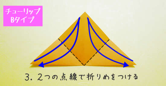チューリップB　花の折り方3