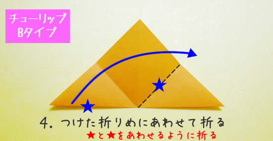 チューリップB　花の折り方4