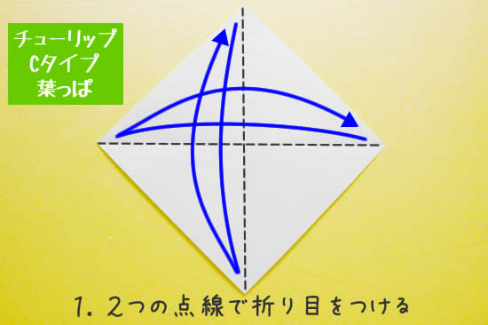 チューリップCタイプ　葉っぱの折り方1